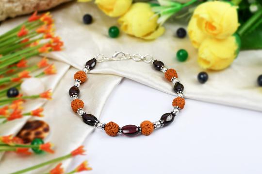 Rudraksha Garnet  Bracelet