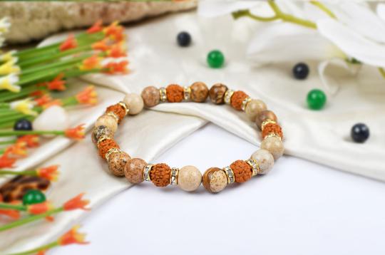 Rudraksha Jasper Bracelet - Design I