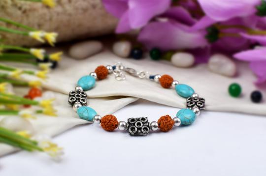 Rudraksha  Turquoise Bracelet