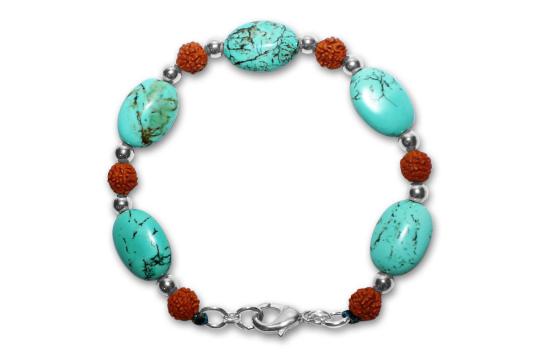 Rudraksha Turquoise Bracelet - IV