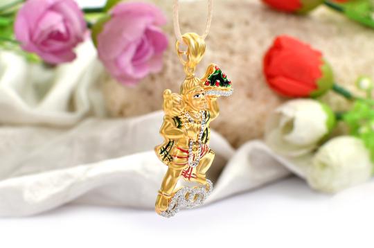 Sanjeevani Hanuman locket in Pure Gold