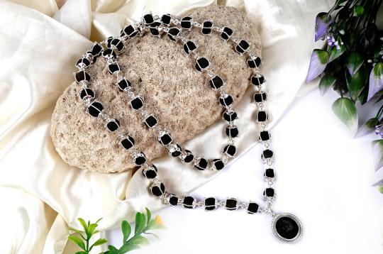 Shaligram Mala with Sudarshan locket (Caps Design)