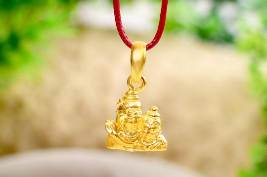 Shiva Parvati Locket in Pure Gold - III