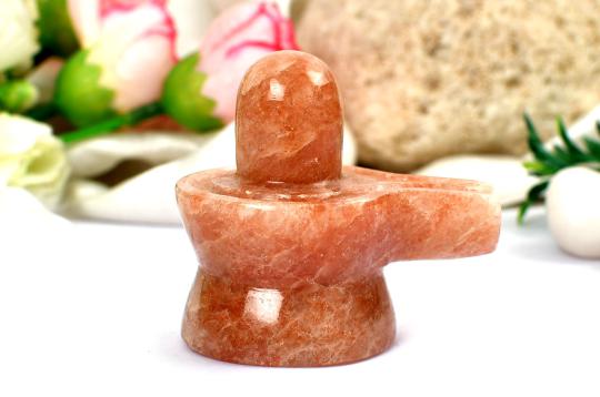 Shivalinga in Natural Sunstone - 87 gms