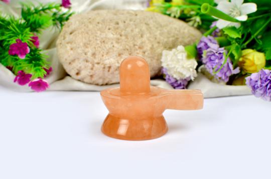 Shivalinga in Orange Jade - 159 gms