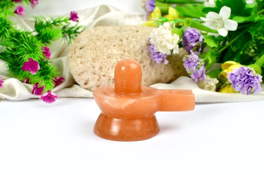 Shivalinga in Orange Jade - 286 gms
