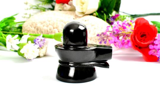 Shivlinga in Black Jade with Snake - 541 gms