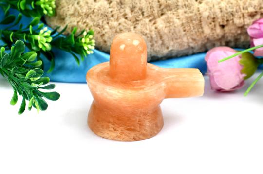 Shivlinga in Orange Jade - 128 gms