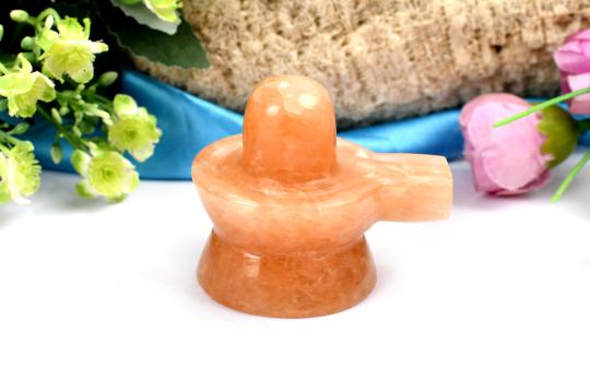 Shivlinga in Orange Jade - 131 gms