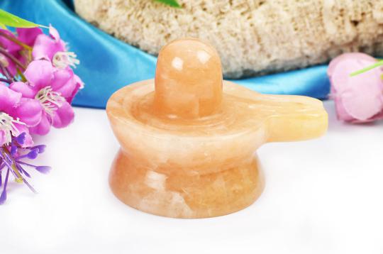Shivlinga in Orange Jade - 189 gms