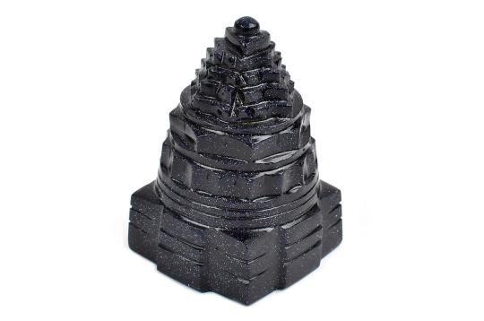 Shree Yantra in Blue Sun Stone - 155 gms