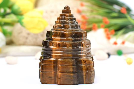 Shree Yantra in Tiger Eye Stone - 215 gms