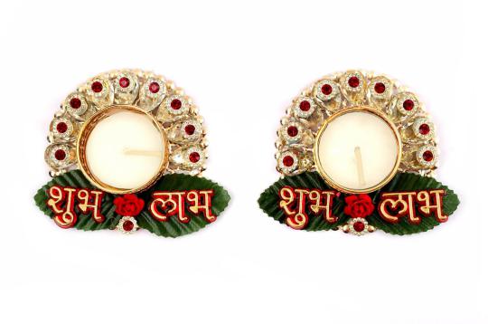 Subh Labh Designer Diyas ( Set of 2)