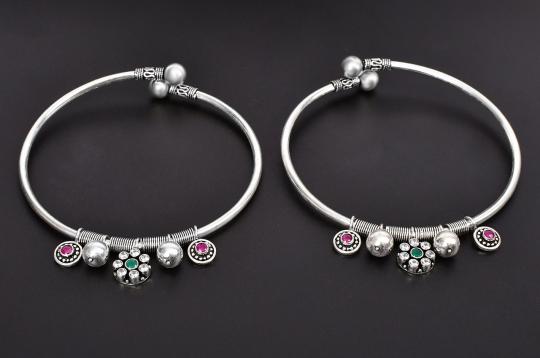 Silver Anklets - Set of 2 - Design - I