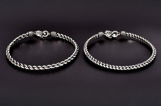 Silver Anklets - Set of 2