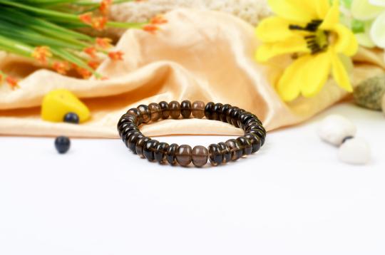 Smoky Quartz Bracelet  - Elliptical Beads