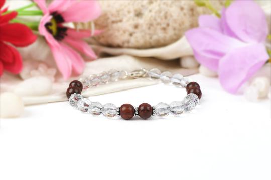 Sphatik and Red sandalwood Bracelet