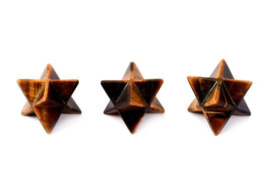 Star Pyramid in Tiger Eye - Set of 3 - 20 gms