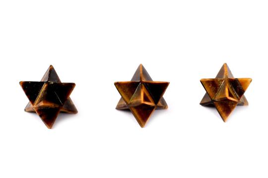 Star Pyramid in Tiger Eye - Set of 3 - 21 gms