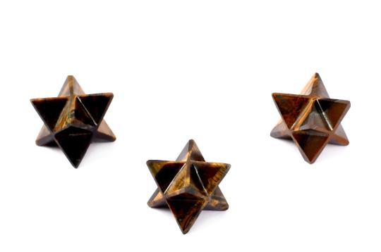 Star Pyramid in Tiger Eye - Set of 3 - 23 gms