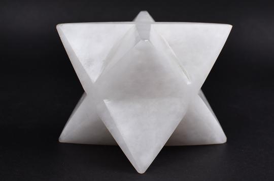 Star Pyramid in Natural White Agate - 309 gms