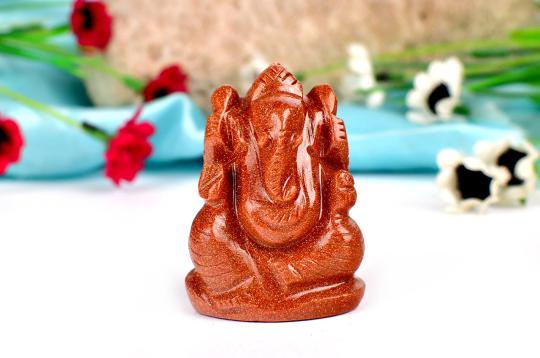 Sunstone Ganesha - 68 gms
