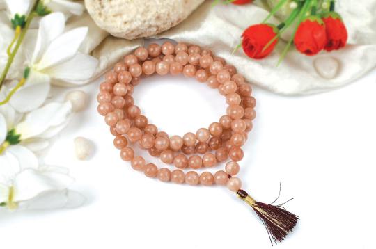 Sunstone Round Mala - 10 mm