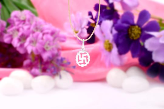 Swastik Locket in pure silver