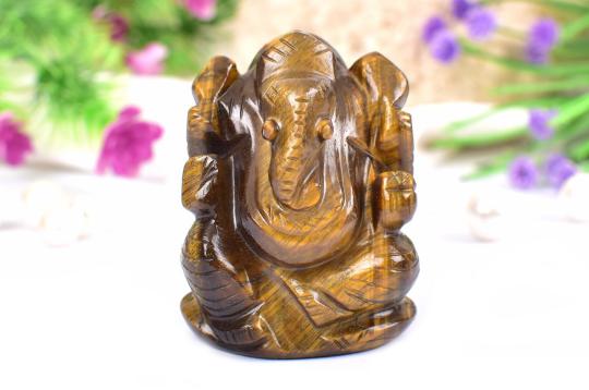 Tiger Eye Ganesha - 110 gms