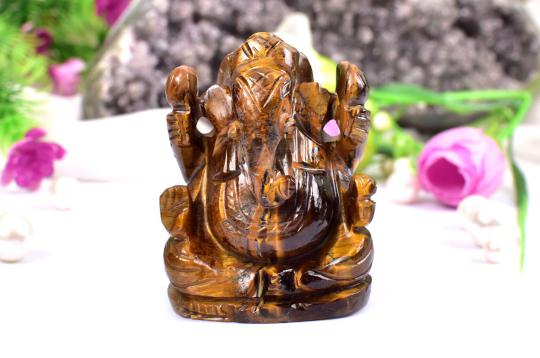 Tiger Eye Ganesha - 110 gms - III