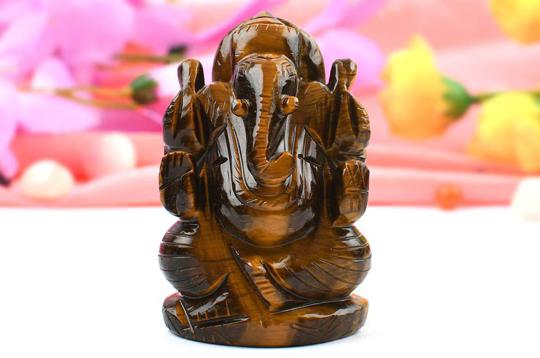 Tiger Eye Ganesha - 113 gms