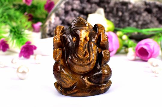 Tiger Eye Ganesha - 125 gms