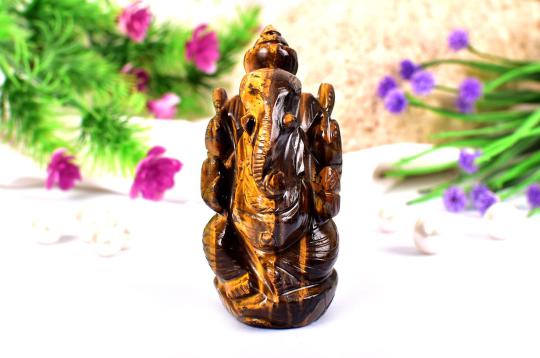 Tiger Eye Ganesha - 132 gms - I