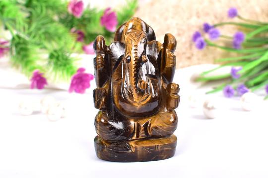 Tiger Eye Ganesha - 133 gms