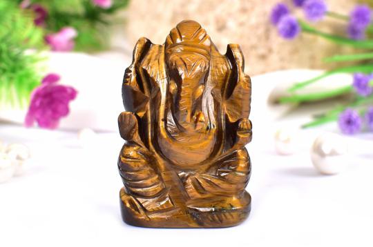 Tiger Eye Ganesha - 53 gms