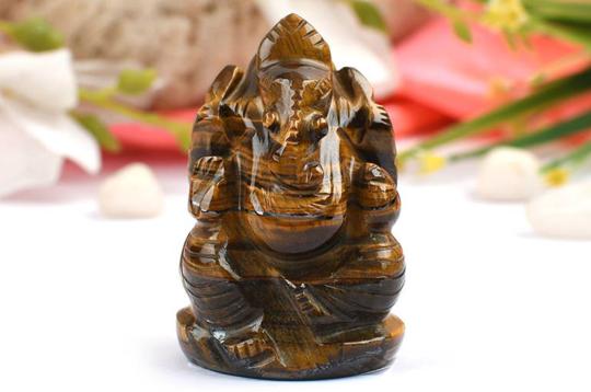 Tiger Eye  Ganesha - 89 gms