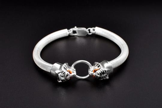 Tiger Headed Kada in Pure silver