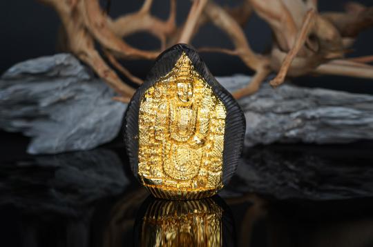 Tirupati Balaji Shaligram Murti - Gold Plated