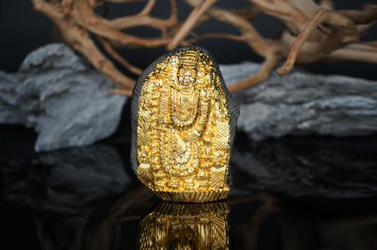 Tirupati Balaji Shaligram Murti - Gold Plated - I