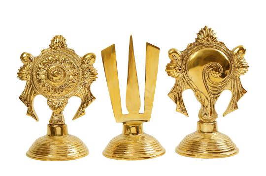 Tirupati Balaji Shanku Chakra Naama Set in brass