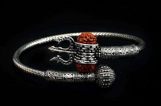 Trishul Designer Kada in Pure silver - III
