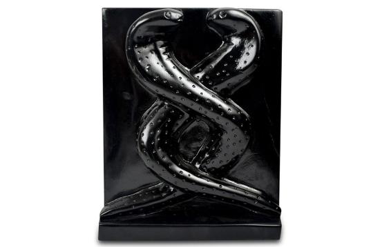 Two Nagas in Black Marble