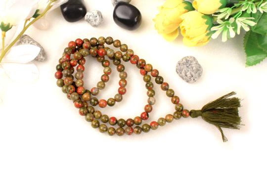 Unakite Necklace - 8mm