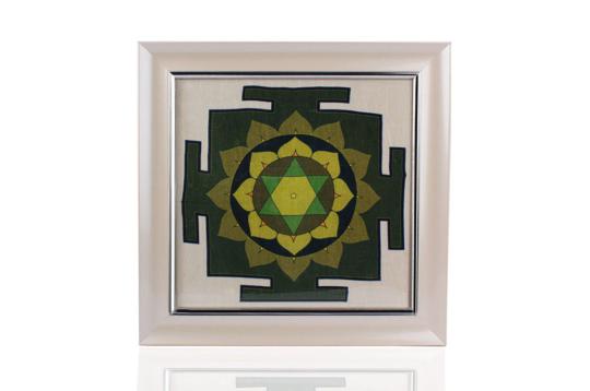 Vishnu Yantra on silk with frame