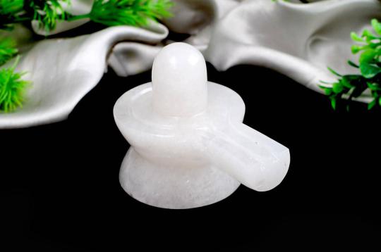 White Agate Shivling - 253 gms