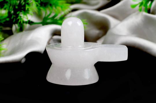 White Agate Shivling - 97 gms