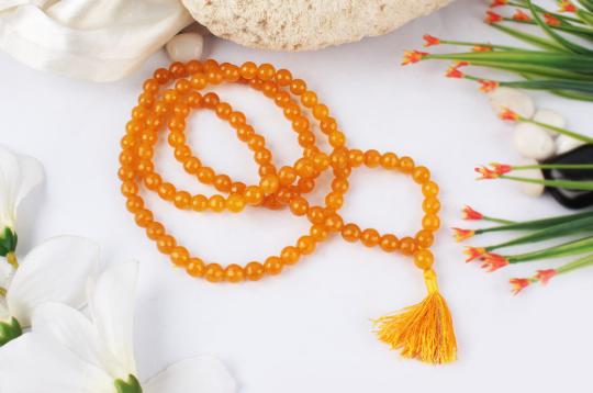 Yellow Agate Faceted mala - 8mm