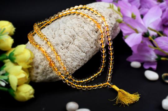 Yellow Citrine rosary - 8 mm
