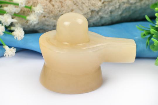 Yellow Jade Shivling - 147 gms