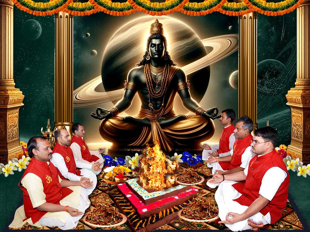 Shani (Saturn) grah Shanti puja mantra japa and Yajna